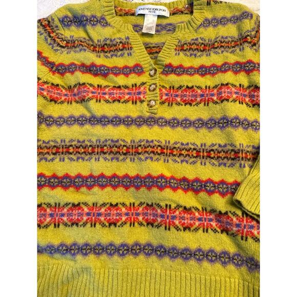 JONES NEW YORK SPORT VINTAGE chunky knit SWEATER - petite large PL - Picture 4 of 4